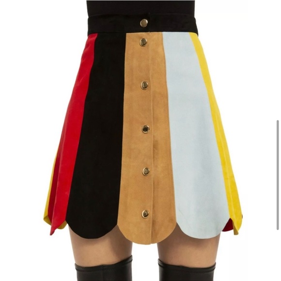 Alice + Olivia Dresses & Skirts - Alice + Olivia Suede Color-block Skirt